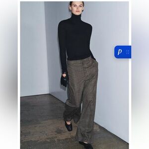 Zara CHECKED WOOL BALLOON PANTS ZW COLLECTION